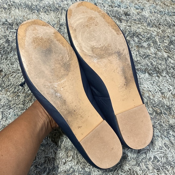 Loft leather upper ballet flats lot/2 navy blue and black sz 10.5 - Picture 13 of 14